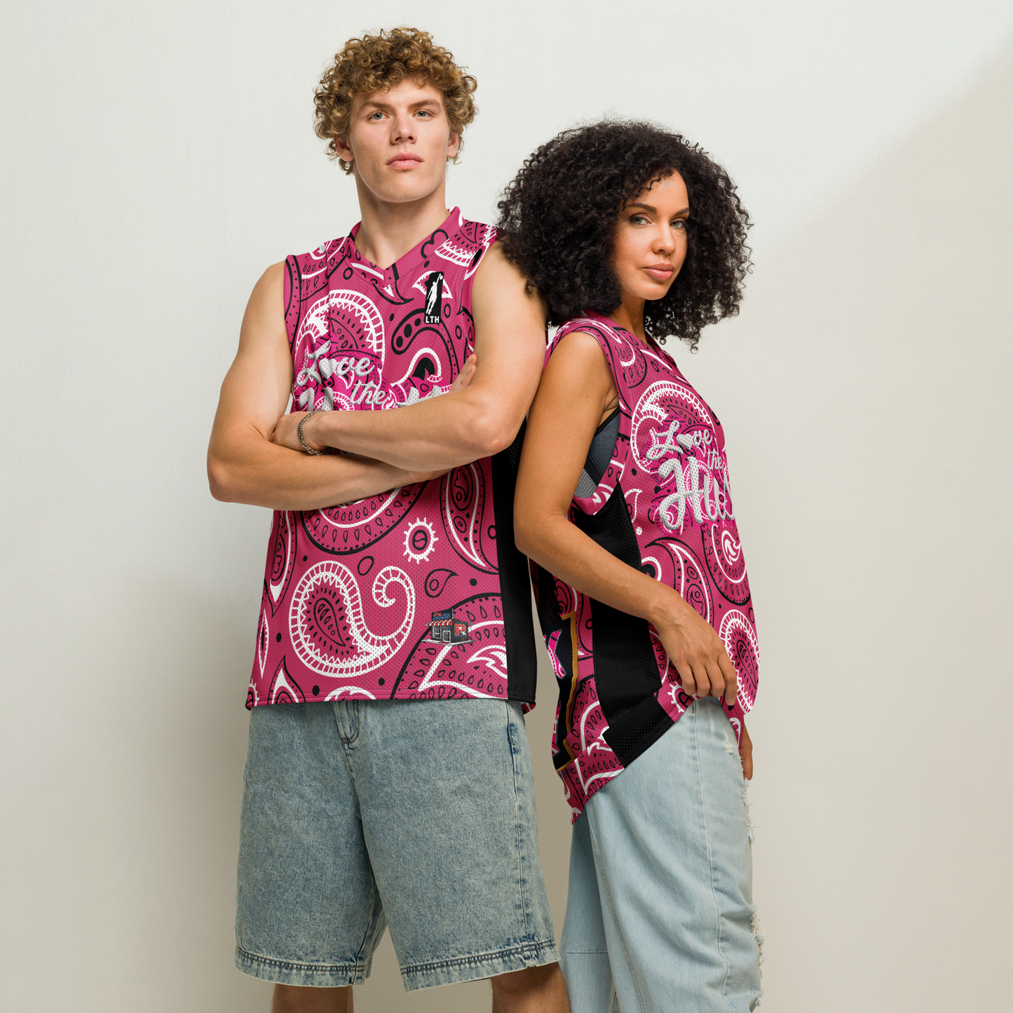 Love The Hustle® League Personalized Uni Premium Basketball Jersey Pink Squad
