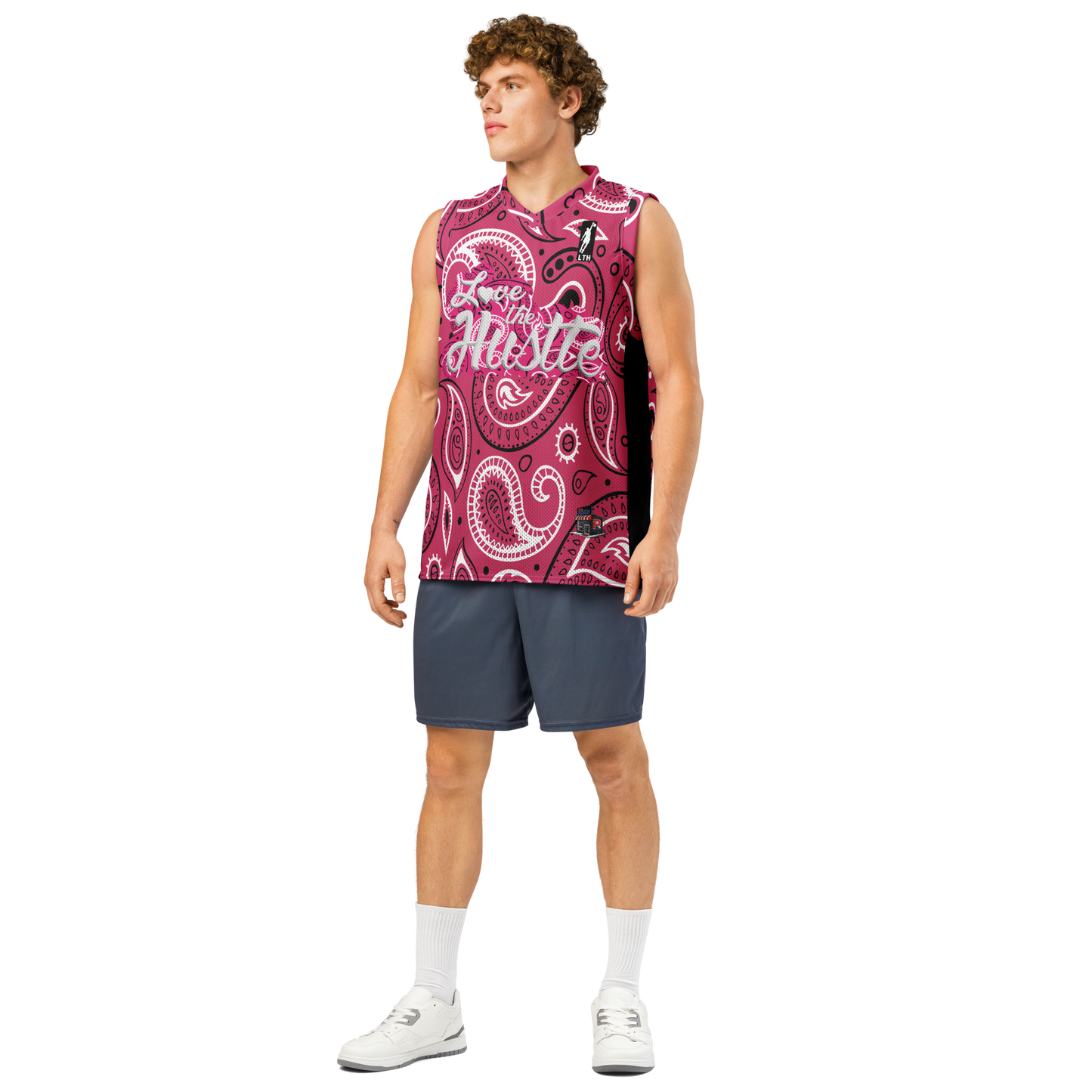 Love The Hustle® League Personalized Uni Premium Basketball Jersey Pink Squad