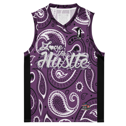Love The Hustle® League Personalized Uni Premium Basketball Jersey Purple Squad