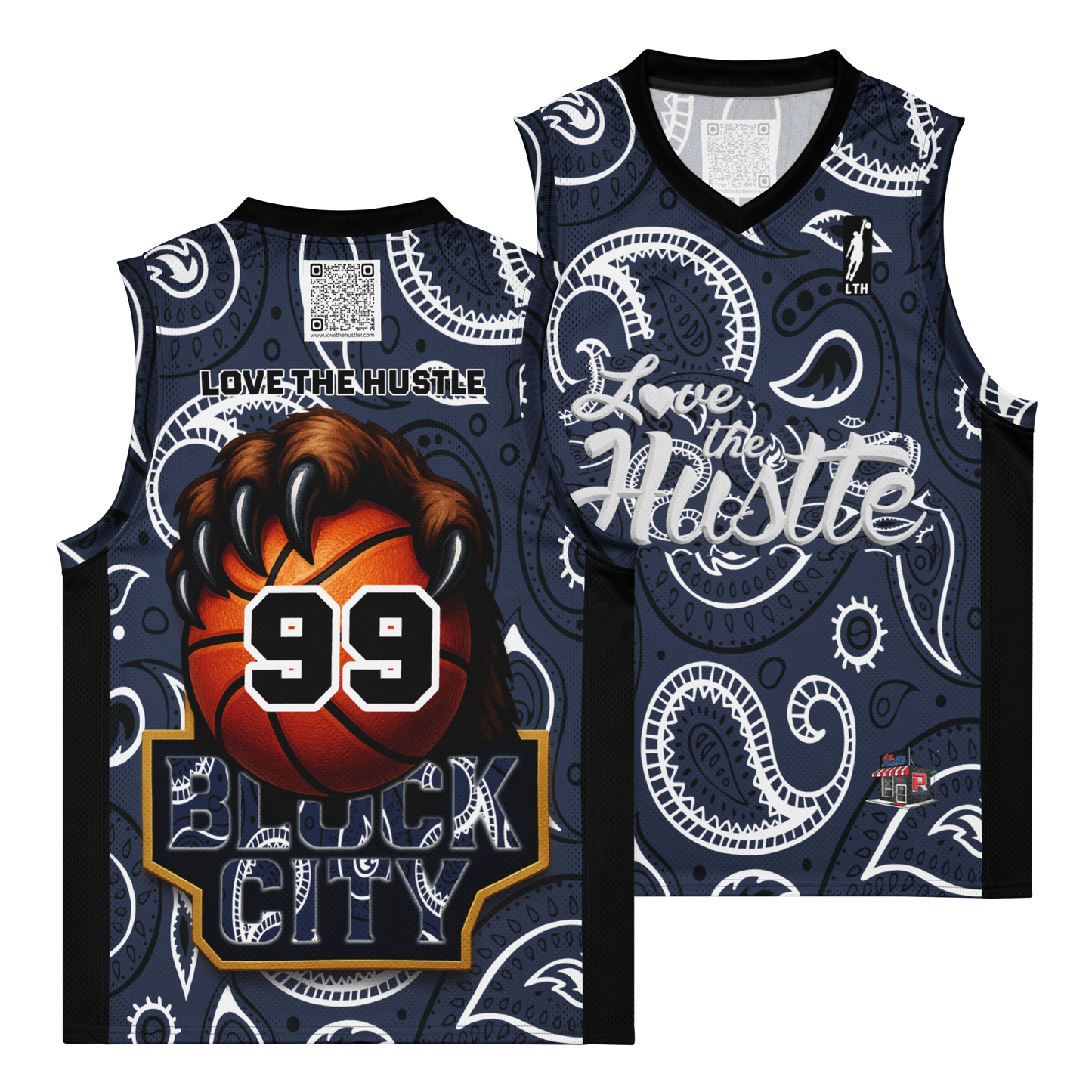 Love The Hustle® League Personalized Uni Premium Basketball Jersey Navy Squad
