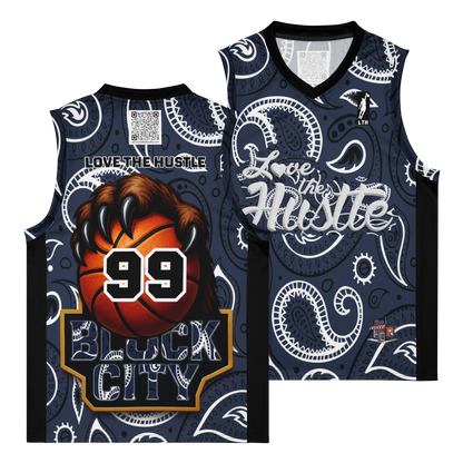 Love The Hustle® League Personalized Uni Premium Basketball Jersey Navy Squad