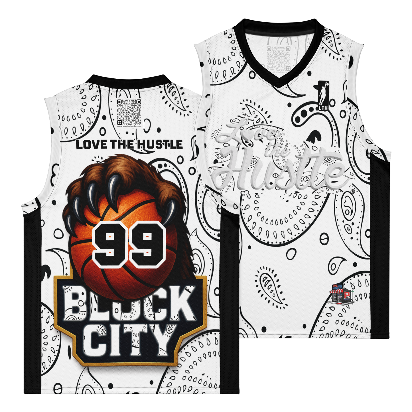 Love The Hustle® League Personalized Uni Premium Basketball Jersey White Squad