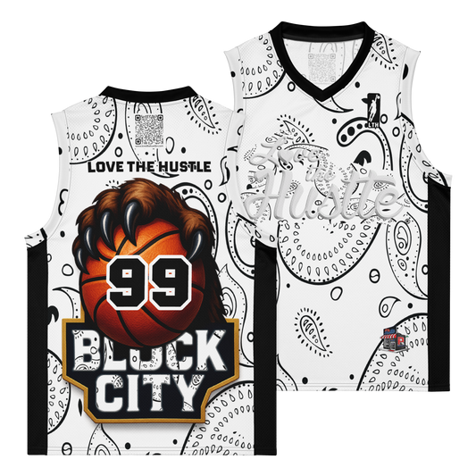Love The Hustle® League Personalized Uni Premium Basketball Jersey White Squad