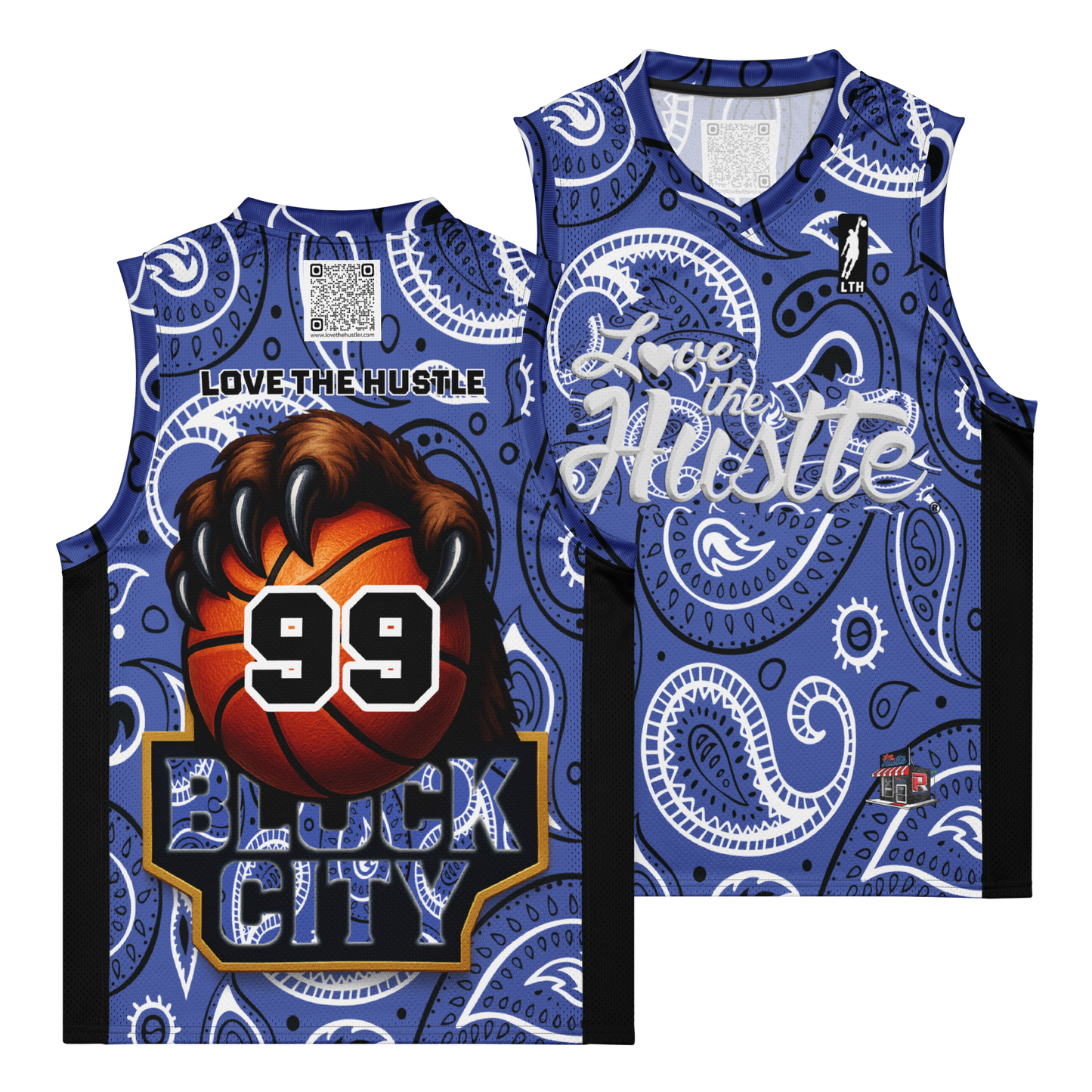 Love The Hustle® League Personalized Uni Premium Basketball Jersey Blue Squad