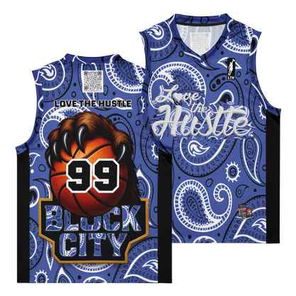Love The Hustle® League Personalized Uni Premium Basketball Jersey Blue Squad