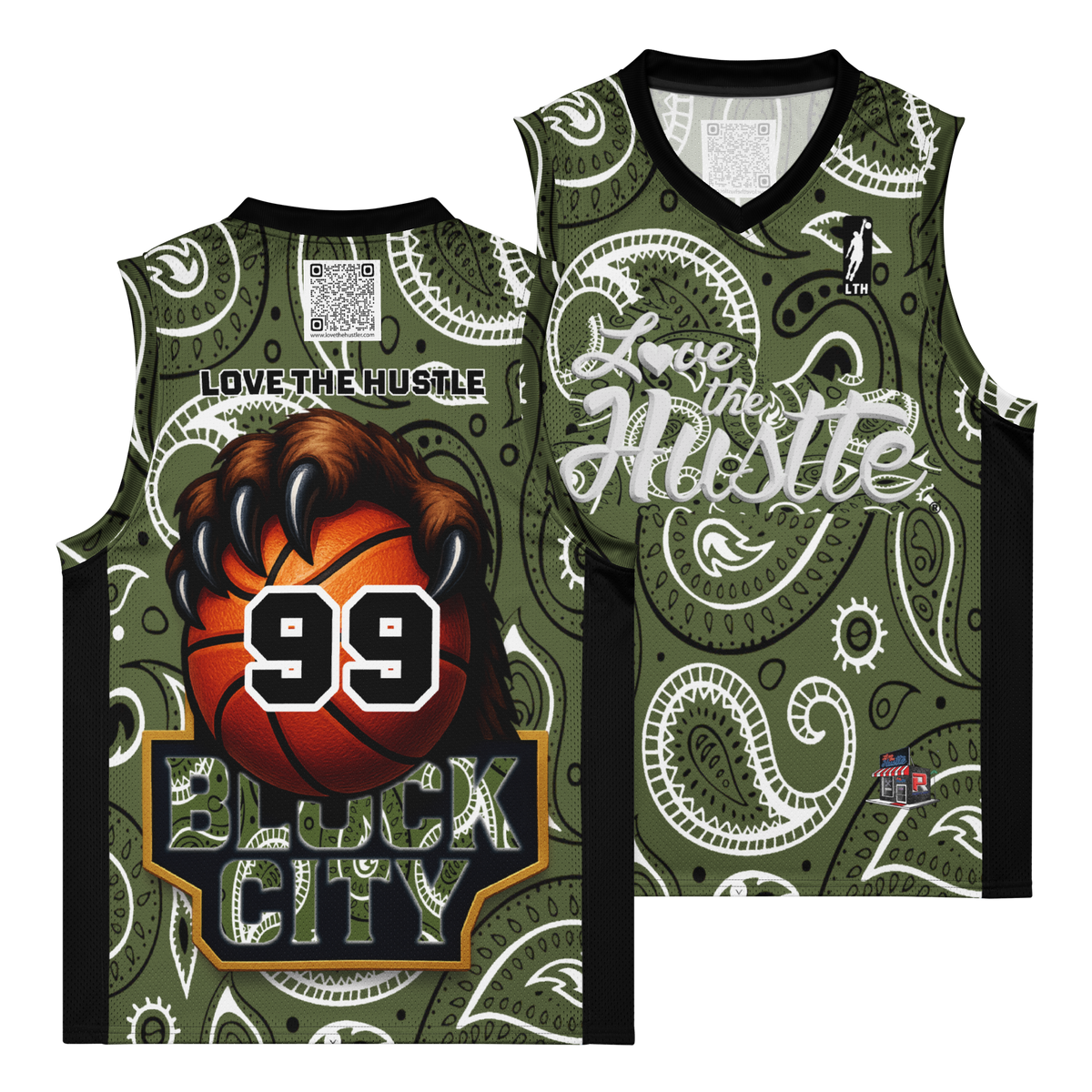 Love The Hustle® League Personalized Uni Premium Basketball Jersey Camo Squad