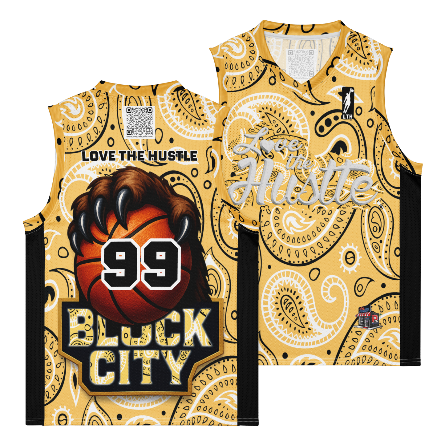 Love The Hustle® League Personalized Uni Premium Basketball Jersey Yellow Squad