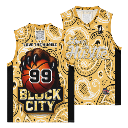 Love The Hustle® League Personalized Uni Premium Basketball Jersey Yellow Squad