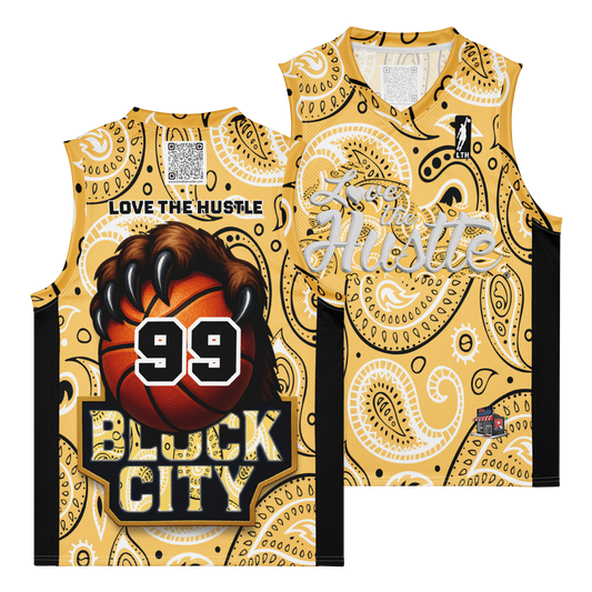 Love The Hustle® League Personalized Uni Premium Basketball Jersey Yellow Squad