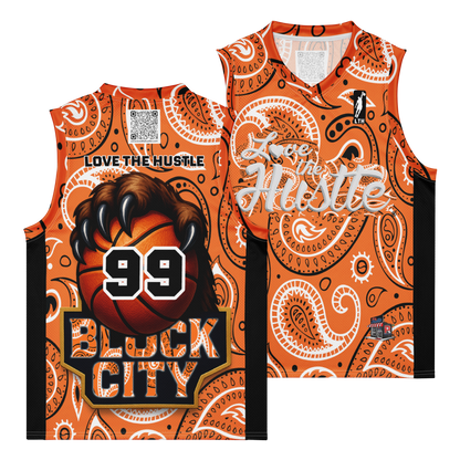 Love The Hustle® League Personalized Uni Premium Basketball Jersey Orange Squad