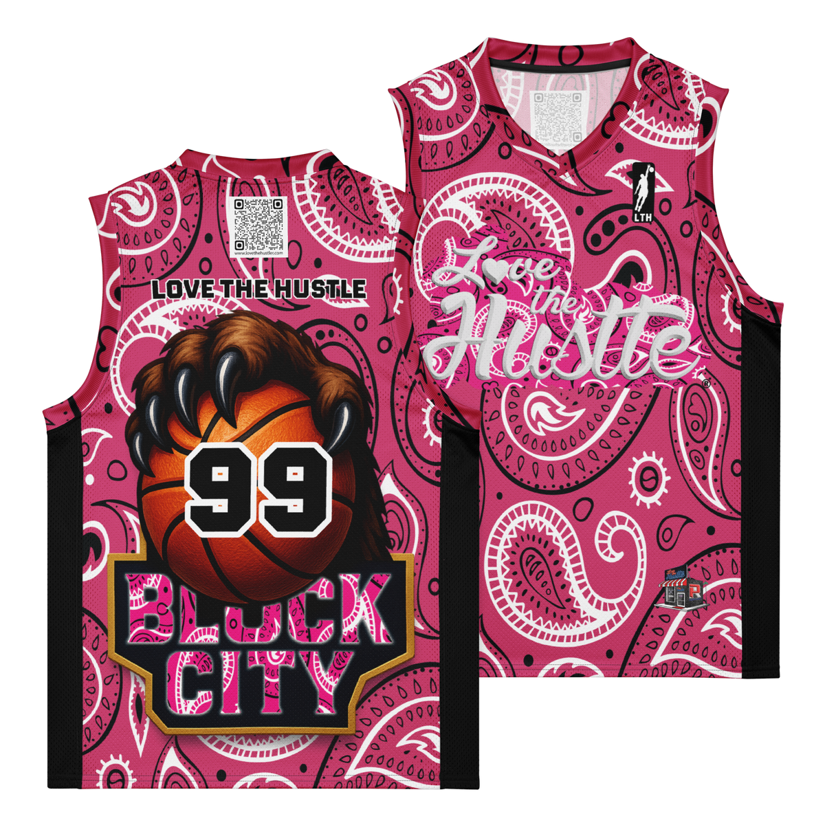 Love The Hustle® League Personalized Uni Premium Basketball Jersey Pink Squad