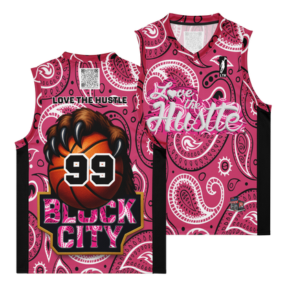 Love The Hustle® League Personalized Uni Premium Basketball Jersey Pink Squad