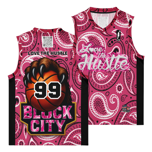 Love The Hustle® League Personalized Uni Premium Basketball Jersey Pink Squad