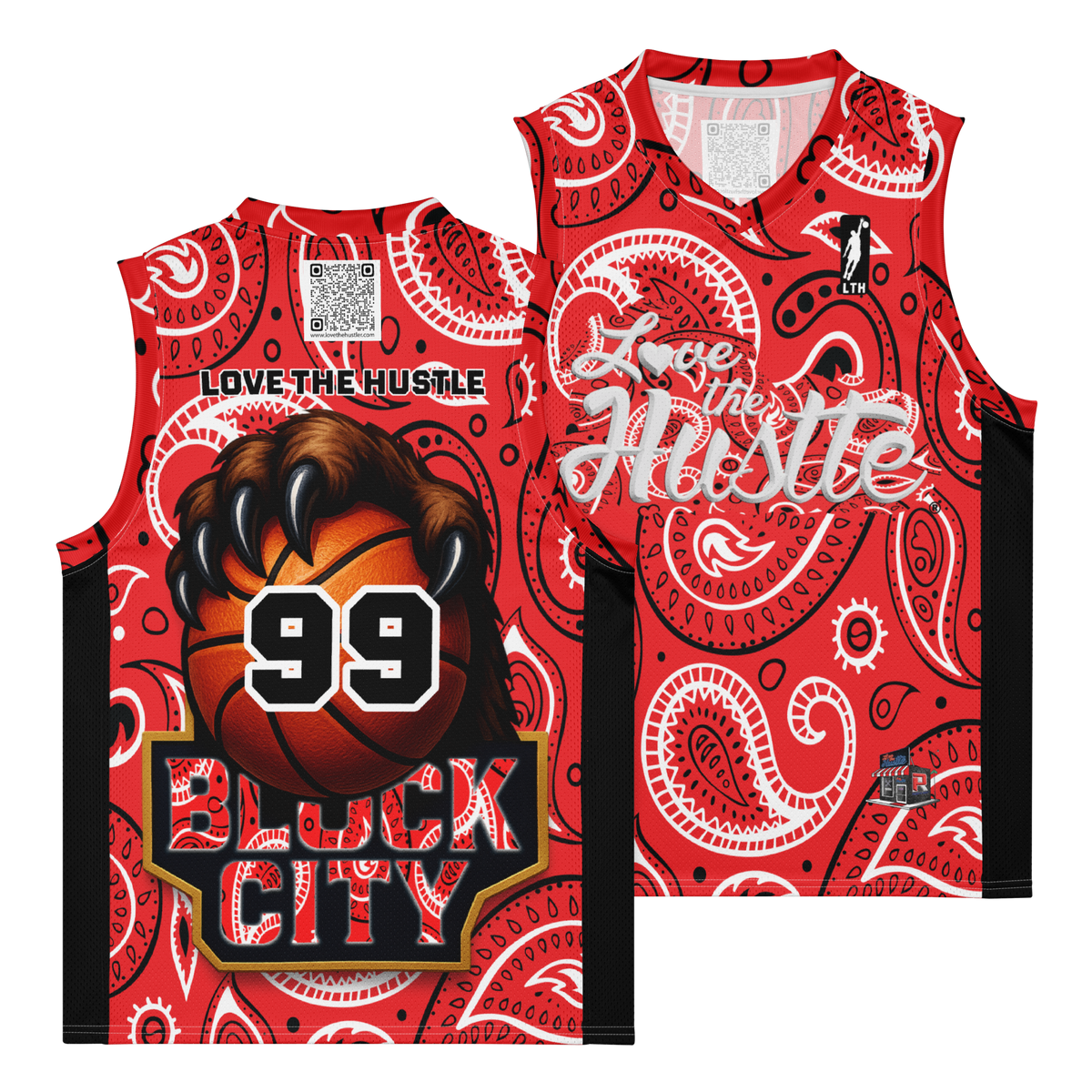 Love The Hustle® League Personalized Uni Premium Basketball Jersey Red Squad