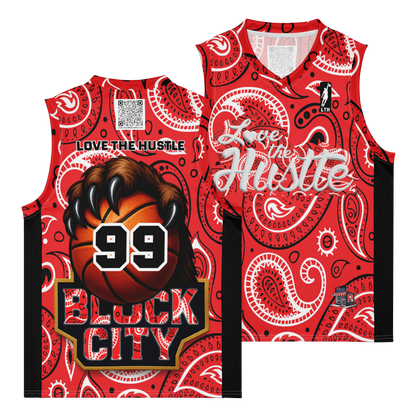 Love The Hustle® League Personalized Uni Premium Basketball Jersey Red Squad