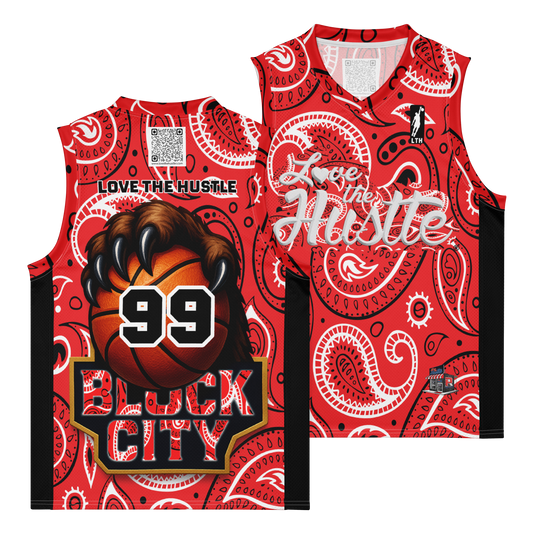 Love The Hustle® League Personalized Uni Premium Basketball Jersey Red Squad