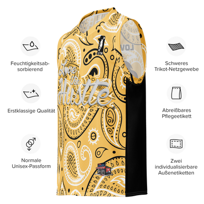 Love The Hustle® League Personalized Uni Premium Basketball Jersey Yellow Squad