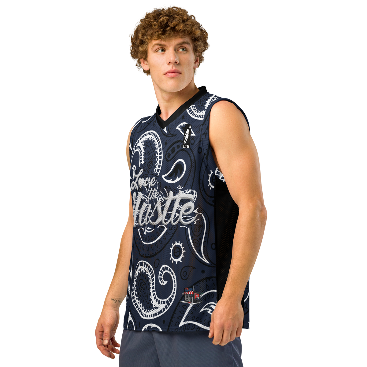 Love The Hustle® League Personalized Uni Premium Basketball Jersey Navy Squad