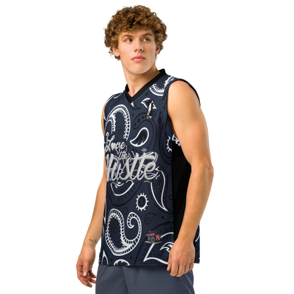 Love The Hustle® League Personalized Uni Premium Basketball Jersey Navy Squad