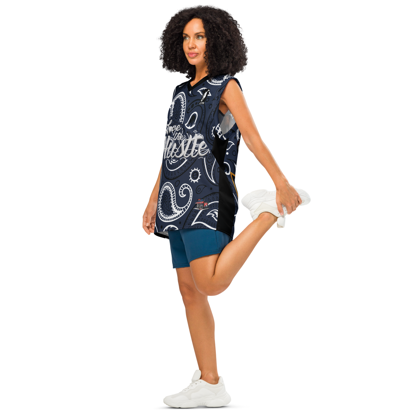 Love The Hustle® League Personalized Uni Premium Basketball Jersey Navy Squad