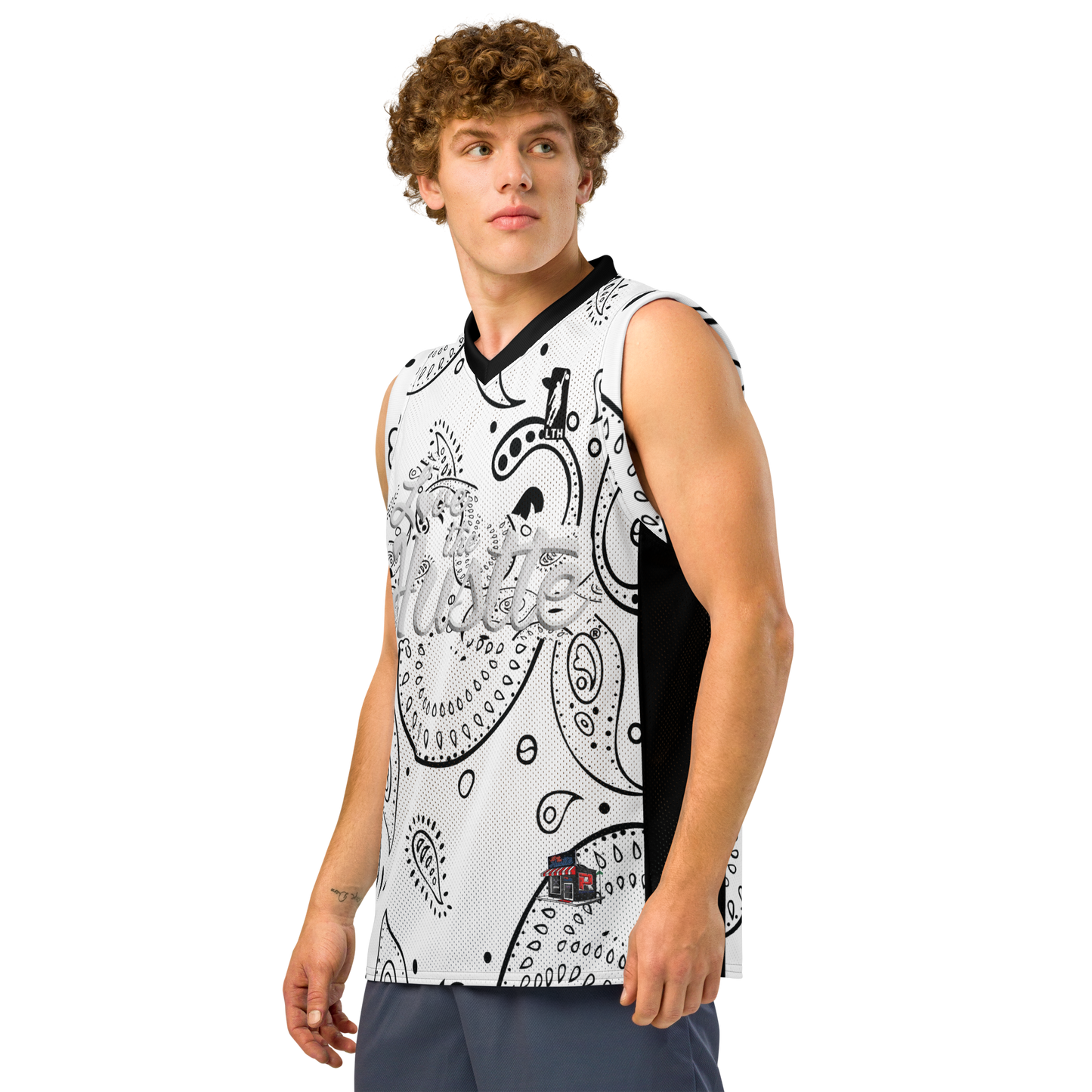 Love The Hustle® League Personalized Uni Premium Basketball Jersey White Squad