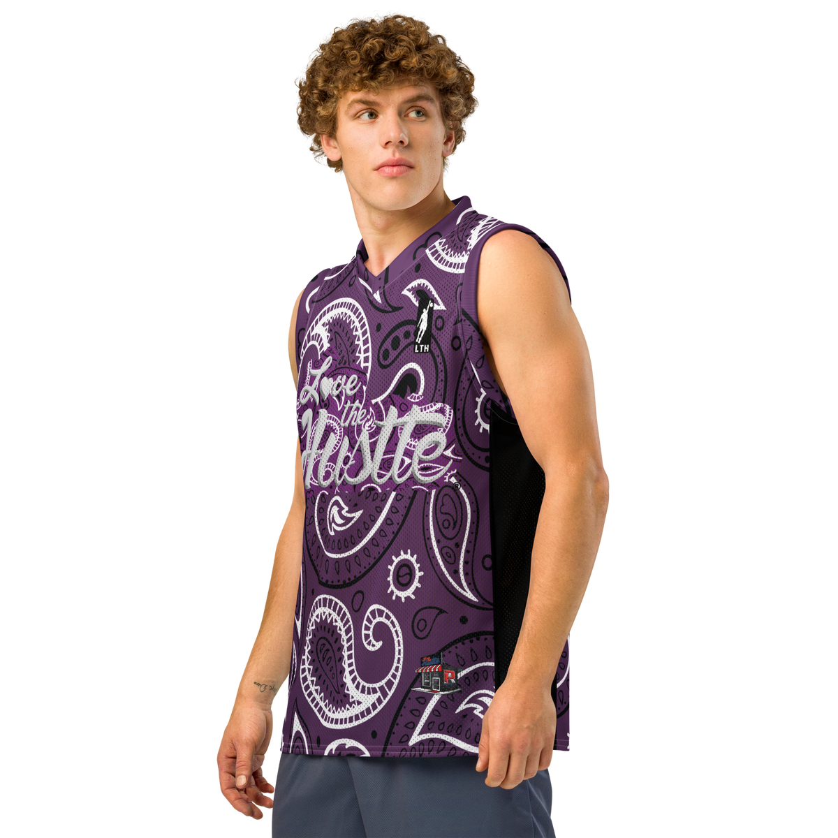 Love The Hustle® League Personalized Uni Premium Basketball Jersey Purple Squad
