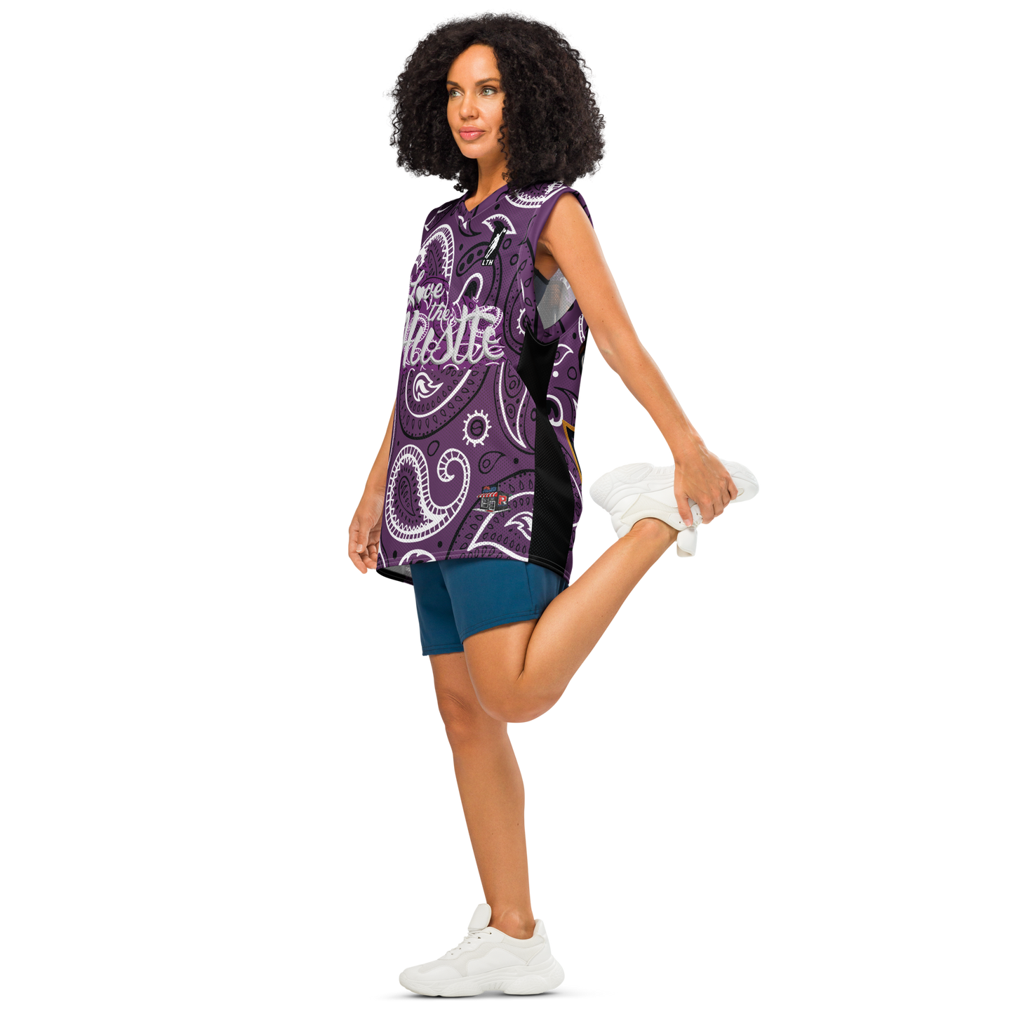 Love The Hustle® League Personalized Uni Premium Basketball Jersey Purple Squad