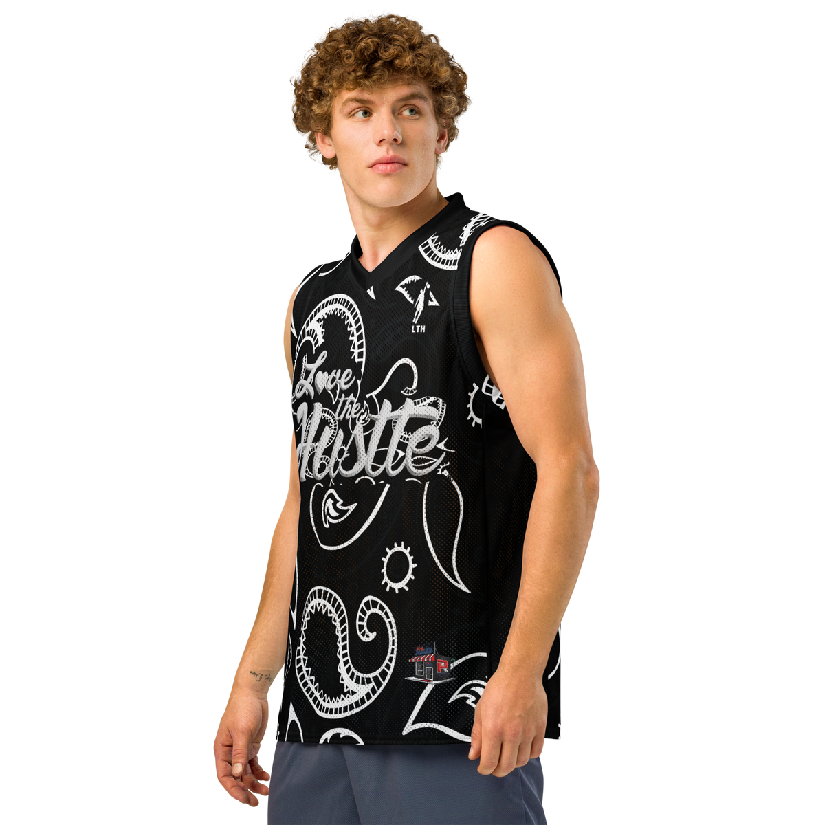 Love The Hustle® League Personalized Uni Premium Basketball Jersey Black Squad