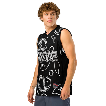 Love The Hustle® League Personalized Uni Premium Basketball Jersey Black Squad