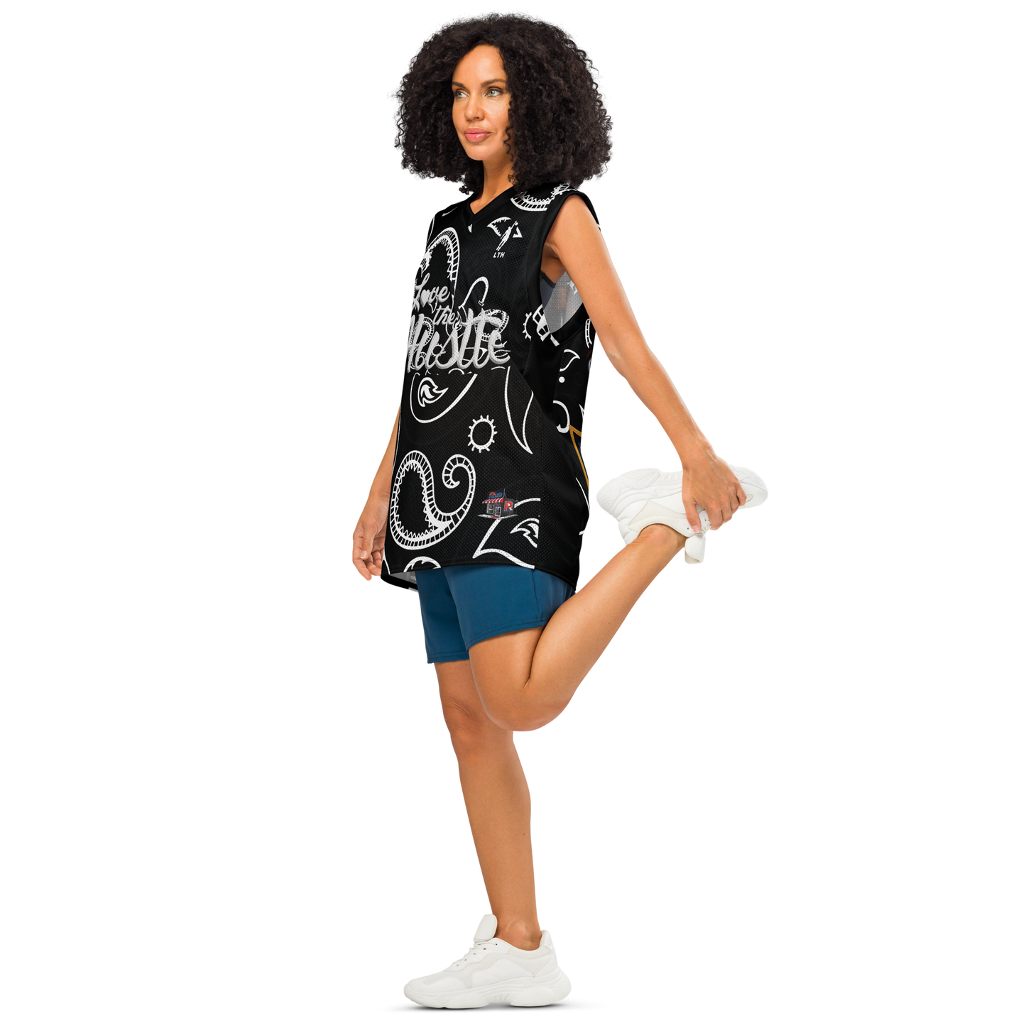 Love The Hustle® League Personalized Uni Premium Basketball Jersey Black Squad