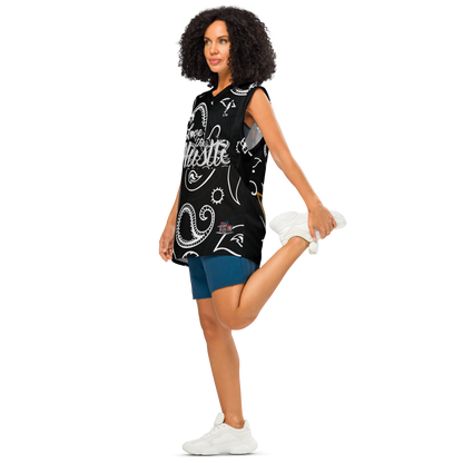 Love The Hustle® League Personalized Uni Premium Basketball Jersey Black Squad