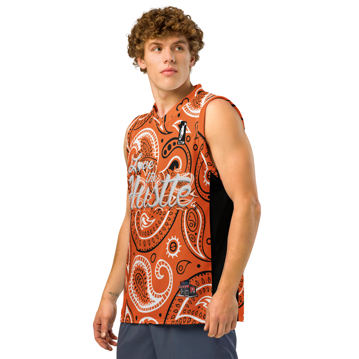 Love The Hustle® League Personalized Uni Premium Basketball Jersey Orange Squad