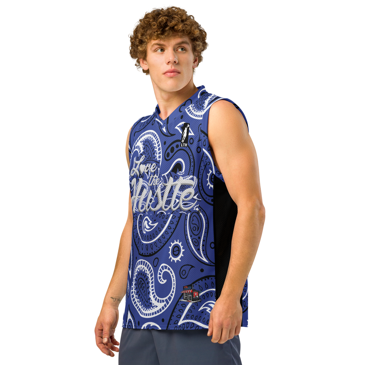 Love The Hustle® League Personalized Uni Premium Basketball Jersey Blue Squad