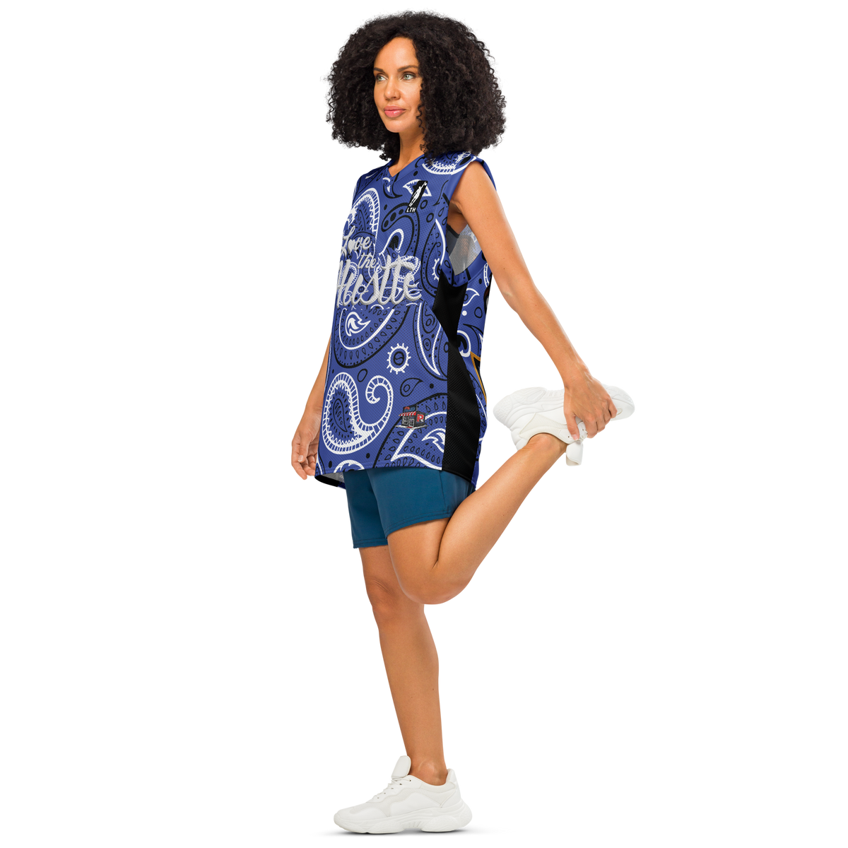 Love The Hustle® League Personalized Uni Premium Basketball Jersey Blue Squad