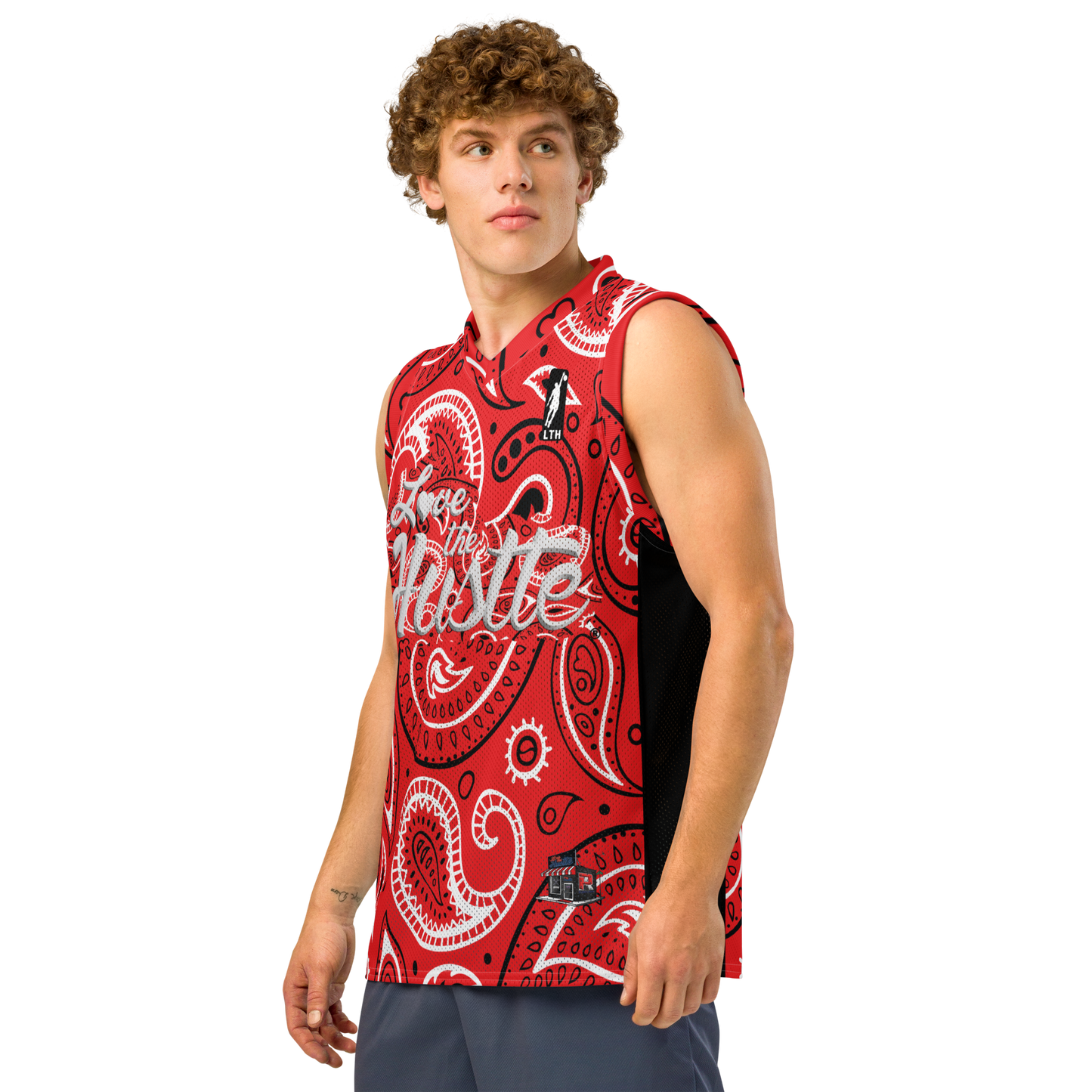 Love The Hustle® League Personalized Uni Premium Basketball Jersey Red Squad