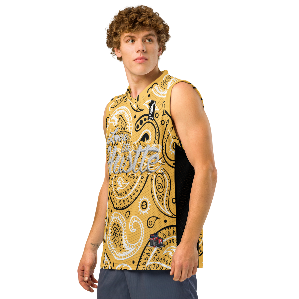 Love The Hustle® League Personalized Uni Premium Basketball Jersey Yellow Squad