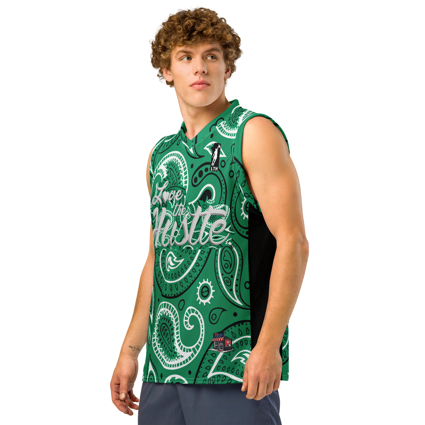 Love The Hustle® League Personalized Uni Premium Basketball Jersey Green Squad