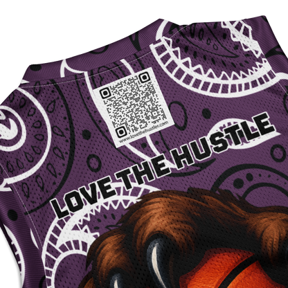 Love The Hustle® League Personalized Uni Premium Basketball Jersey Purple Squad