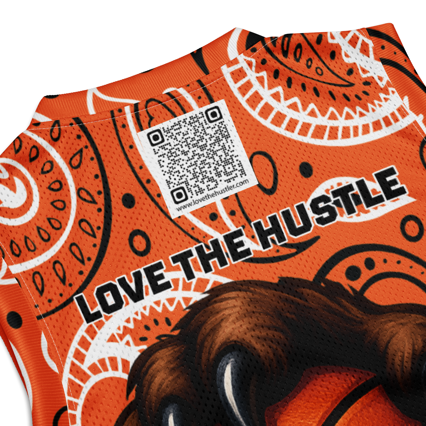 Love The Hustle® League Personalized Uni Premium Basketball Jersey Orange Squad