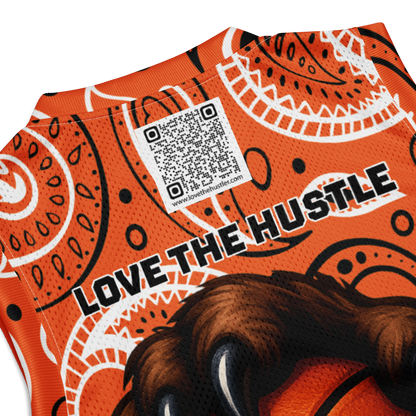 Love The Hustle® League Personalized Uni Premium Basketball Jersey Orange Squad