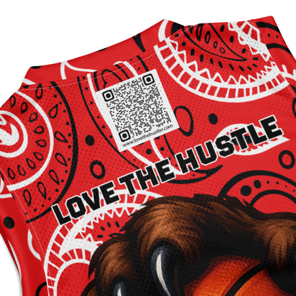 Love The Hustle® League Personalized Uni Premium Basketball Jersey Red Squad