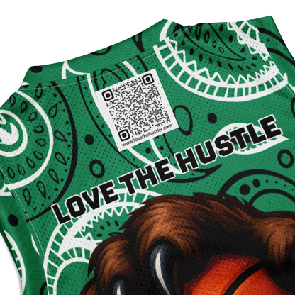 Love The Hustle® League Personalized Uni Premium Basketball Jersey Green Squad