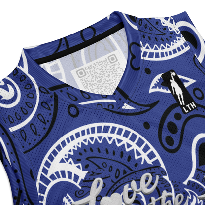 Love The Hustle® League Personalized Uni Premium Basketball Jersey Blue Squad