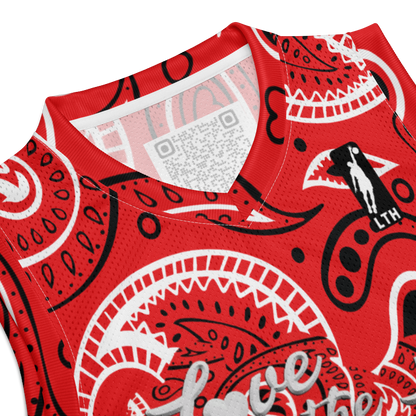 Love The Hustle® League Personalized Uni Premium Basketball Jersey Red Squad