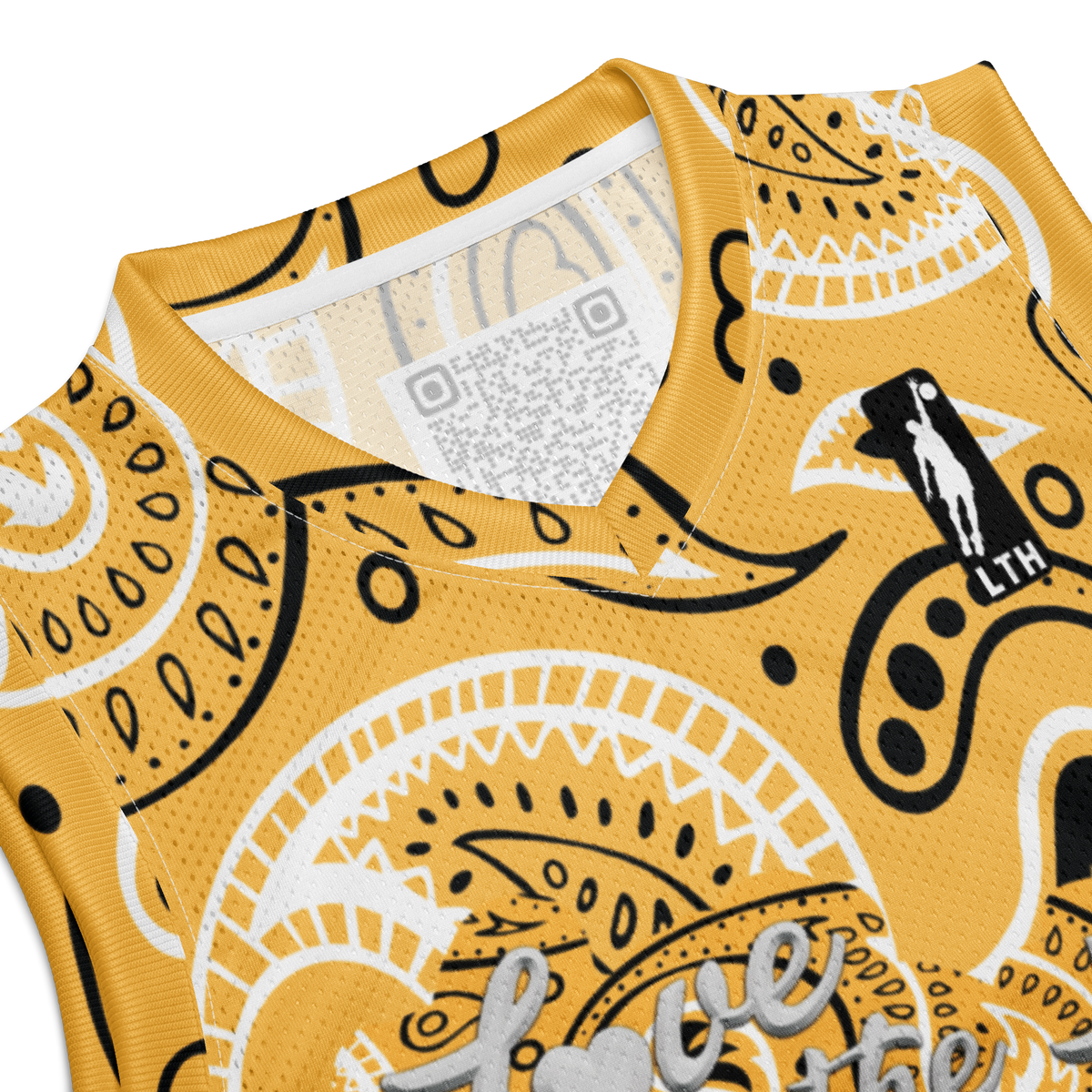 Love The Hustle® League Personalized Uni Premium Basketball Jersey Yellow Squad
