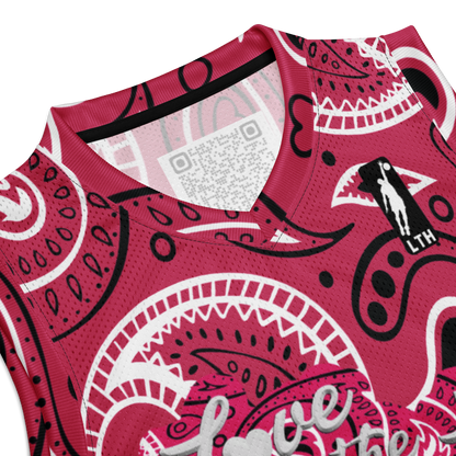Love The Hustle® League Personalized Uni Premium Basketball Jersey Pink Squad