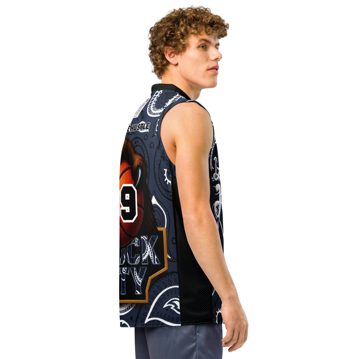Love The Hustle® League Personalized Uni Premium Basketball Jersey Navy Squad