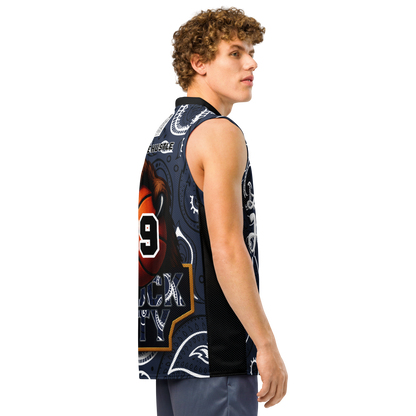 Love The Hustle® League Personalized Uni Premium Basketball Jersey Navy Squad