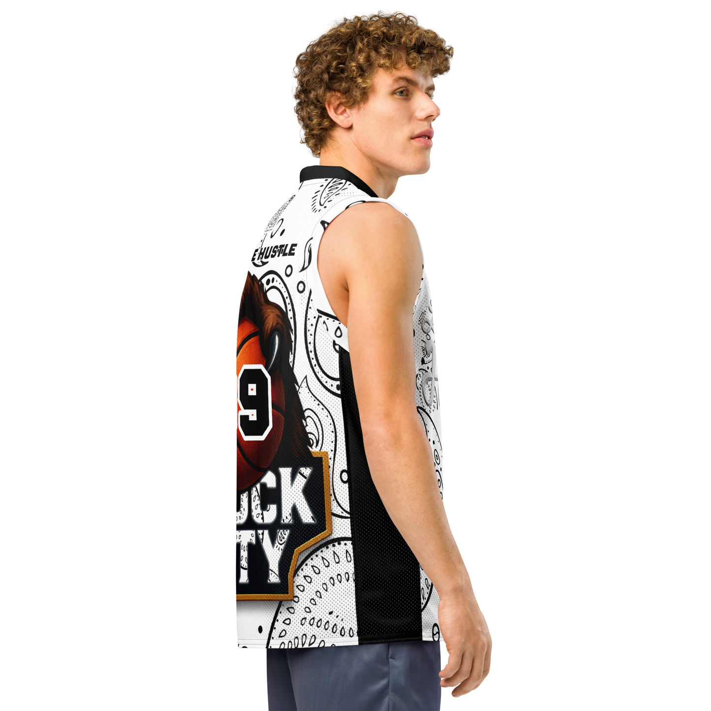 Love The Hustle® League Personalized Uni Premium Basketball Jersey White Squad