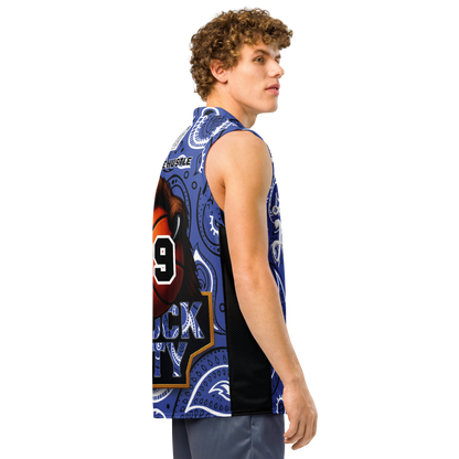 Love The Hustle® League Personalized Uni Premium Basketball Jersey Blue Squad